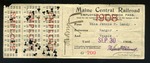 MEC Employee Travel Pass - 1908 by Maine Central Railroad
