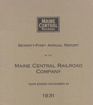 Maine Central 1931 Annual Report by Maine Central Railroad