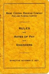 1927 Rules and Rates of Pay for Engineers by Maine Central RR