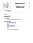 Legislative History: An Act Concerning Municipal Burial Expenses (SP98)(LD 296)