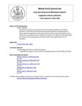 Legislative History: Resolution, Proposing an Amendment to the Constitution of Maine to Permit the Governor to Veto Items Contained in Bills Appropriating Money and Retaining the Power within the Legislature to Override such Item Vetoes (HP344)(LD 461) by Maine State Legislature (112th: 1984-1986)
