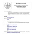 Legislative History: An Act Creating a Department of Maine's Economic Future (SP262)(LD 671)