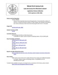 Legislative History: Resolve, Concerning State Government Reorganization (HP649)(LD 919) by Maine State Legislature (112th: 1984-1986)