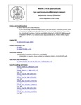 Legislative History: An Act Concerning Snowmobile Registration Fund Distribution (HP755)(LD 1076) by Maine State Legislature (112th: 1984-1986)