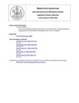 Legislative History: An Act to Amend Municipal General Assistance (HP791)(LD 1121)