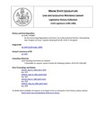 Legislative History: An Act Concerning Registration and Excise Tax on Recreational Vehicles (HP887)(LD 1244) by Maine State Legislature (112th: 1984-1986)
