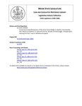Legislative History: An Act Concerning Maintenance of the Green Street Bridge in Sabattus (HP958)(LD 1378) by Maine State Legislature (112th: 1984-1986)