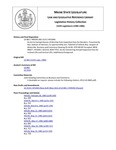 Legislative History: An Act Concerning Annual Inspection Fees for Inclined Lifts and Vertical Lifts (HP1044)(LD 1519) by Maine State Legislature (112th: 1984-1986)