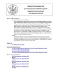 Legislative History: An Act to Establish the Maine Small Business and Job Development Program (SP810)(LD 2038)