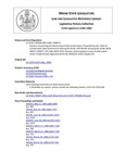 Legislative History: Resolve, Authorizing the Lease of Little Jewell Island (SP877)(LD 2206) by Maine State Legislature (112th: 1984-1986)