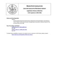 Legislative History: Communication from the Commissioner, Department of Transportation: Presenting an Interim Report of the Social Services Transportation Committee (HP1613)