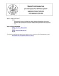 Legislative History: Communication from the Chairperson, Maine Sentencing Guidelines Commission: Submitting the Commission's final report (SP19)