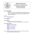 Legislative History: RESOLVE, Concerning State Government Reorganization (HP154)(LD 195) by Maine State Legislature (113th: 1986-1988)