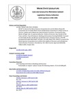 Legislative History: An Act to Amend the Maine Business Corporation Act and the Maine Nonprofit Corporation Act to Enable Maine Stock and Nonstock Corporations to Adopt Limits on Director Liability and to Modernize Indemnification Provisions (HP167)(LD 208) by Maine State Legislature (113th: 1986-1988)