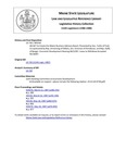 Legislative History:  An Act to Create the Maine Business Advisory Board (SP258)(LD 730)