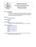 Legislative History:  An Act to Require Testing of Dioxin Levels at the Maine Energy Recovery Corporation (SP562)(LD 1679)