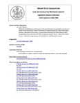 Legislative History: Resolve, Establishing the Commission to Study Secondary Transportation Corridors in Maine (SP816)(LD 2136) by Maine State Legislature (113th: 1986-1988)