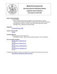 Legislative History:  An Act to Regulate Marketing and Bargaining in the Maine Blueberry Industry (SP918)(LD 2394)