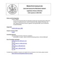 Legislative History:  An Act Concerning Warranties for Manufactured Housing (HP605)(LD 829)
