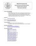 Legislative History:  Resolve, to Study Threats to Maine Lakes (SP841)(LD 2160)