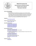 Legislative History: An Act to Establish the Rural Medical Access Program, the 5-year Medical Liability Demonstration Project, Revise the Rules Regarding Collateral Sources and the Discovery Rule in Medical Liability Cases Without Imposing Caps on Damages (HP1842)(LD 2513) by Maine State Legislature (114th: 1988-1990)