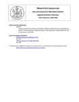 Legislative History:  Communication from the Executive Director, Maine Turnpike Authority: Submitting the Maine Turnpike Authority's Legislative Report (HP190)