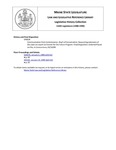 Legislative History: Governor's nomination: Margaret C. Kenney for appointment to the Maine State Lottery Commission (SP27) by Maine State Legislature (114th: 1988-1990)