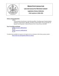 Legislative History: Communication from Commissioner, Dep't of Conservation: Requesting extension of due date on report on Forests for the Future Program (SP28) by Maine State Legislature (114th: 1988-1990)