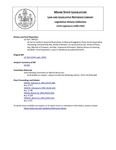 Legislative History: An Act to Conform Seasonal Restrictions on Mussel Dragging to Those Governing Scallop Harvesting (HP225)(LD 316) by Maine State Legislature (115th: 1990-1992)