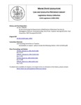 Legislative History:  An Act Concerning the Requirement of Notification of Municipal Tax Liens to Mortgagees of Record (HP241)(LD 332)