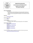 Legislative History: An Act to Establish a Victims' Bill of Rights (HP276)(LD 396) by Maine State Legislature (115th: 1990-1992)