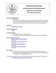 Legislative History: An Act to Limit the Number of Lobster Traps Per Line (SP179)(LD 488) by Maine State Legislature (115th: 1990-1992)