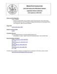 Legislative History:  Resolve, to Study Public Access to Maine Lands (SP198)(LD 507)