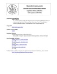 Legislative History: An Act to Promote the Safety of Scuba Divers (SP218)(LD 545) by Maine State Legislature (115th: 1990-1992)