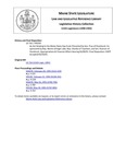 Legislative History:  An Act Relating to the Maine Rainy Day Fund (SP258)(LD 716)