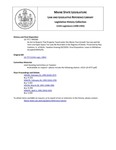 Legislative History: An Act to Require That Property Taxed under the Maine Tree Growth Tax Law and the Farm and Open Space Tax Laws Be Recorded in the Registry of Deeds (HP540)(LD 777) by Maine State Legislature (115th: 1990-1992)