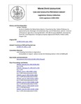 Legislative History:  An Act to Stabilize the Maine Dairy Industry (HP598)(LD 849)