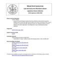 Legislative History: An Act to Prevent Damage to Agricultural Crops, Beehives and Livestock Caused by Wildlife and to Compensate Agricultural Producers for Losses (HP637)(LD 907) by Maine State Legislature (115th: 1990-1992)