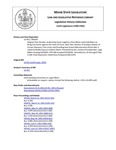 Legislative History: Resolve, Authorizing Sarah Leighton, Peter Nilsen and Linda Nilsen to Bring Civil Action against the Town of Casco (SP349)(LD 951) by Maine State Legislature (115th: 1990-1992)