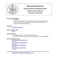 Legislative History: An Act to Set a Moratorium on Issuing Permits for Septic Tanks (SP356)(LD 958) by Maine State Legislature (115th: 1990-1992)