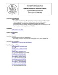 Legislative History: An Act to Provide Funding to Offset Rising Costs and Decreasing Federal Revenues for Public Transportation in the State (SP364)(LD 966) by Maine State Legislature (115th: 1990-1992)