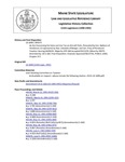 Legislative History: An Act Concerning the Sales and Use Tax on Aircraft Parts (SP375)(LD 1009) by Maine State Legislature (115th: 1990-1992)