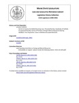 Legislative History: An Act to Improve the Bottle Recycling Laws (HP729)(LD 1033) by Maine State Legislature (115th: 1990-1992)