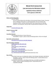 Legislative History: An Act to Protect Citizens from the Effects of Environmental Tobacco Smoke (SP422)(LD 1134) by Maine State Legislature (115th: 1990-1992)