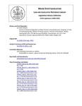 Legislative History: An Act to Clarify the Regulation of Water Districts (SP426)(LD 1138) by Maine State Legislature (115th: 1990-1992)