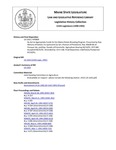 Legislative History:  An Act to Appropriate Funds for the Maine Potato Breeding Program (HP809)(LD 1163)