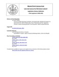 Legislative History: An Act to Establish Municipal Land Banks (HP921)(LD 1318) by Maine State Legislature (115th: 1990-1992)