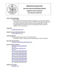 Legislative History: An Act to Reinstitute the Township of Misery-Sapling Gore (HP928)(LD 1348) by Maine State Legislature (115th: 1990-1992)