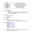 Legislative History:  An Act Concerning Citizen Initiative (HP1072)(LD 1566)