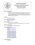 Legislative History: An Act to Amend the Election Laws Governing Voting Machines and Electronic Voting Systems (HP1131)(LD 1656) by Maine State Legislature (115th: 1990-1992)